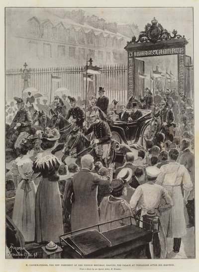 M Casimir-Perier, le Nouveau Président de la République Française, quittant le Palais de Versailles après son Élection - Amedee Forestier
